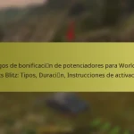 Códigos de bonificación de potenciadores para World of Tanks Blitz: Tipos, Duración, Instrucciones de activación